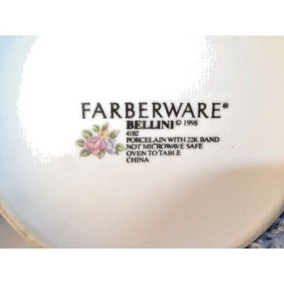 Farberware BELLINI 2pc Porcelain Tea Coffee Cups 22K Gold Band Vintage 1980s - Picture 6 of 7